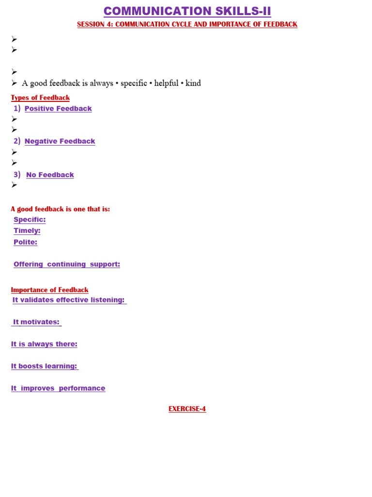 Importance of Feedback in Communication | PDF | Communication | Linguistics