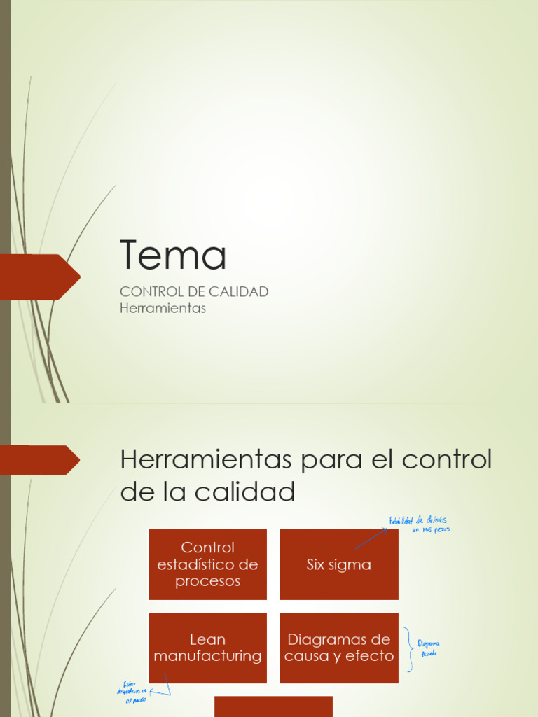 Herramientas para Control de Calidad | PDF | Lean Manufacturing | Six Sigma