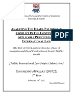 Analyse Israel-Palestine Conflict in Context of IL Principles