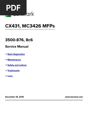 2020 CX431 MC3426 Service Manual | PDF | Image Scanner | Printer