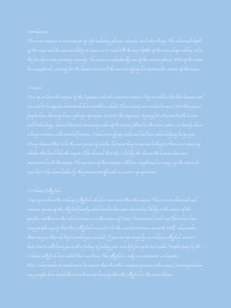 Secrets of The Ocean (Reworked Version of The Previous One) | PDF ...