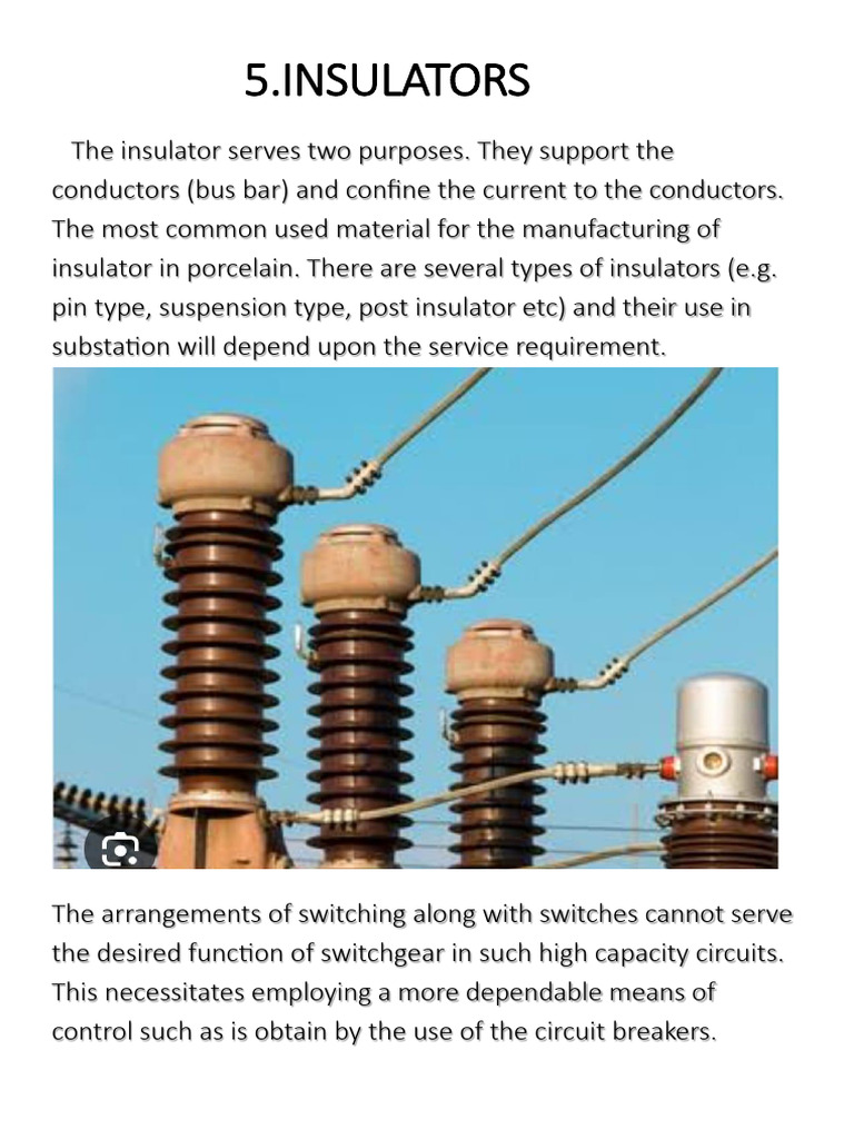 Functions and Types of Insulators | PDF | Relay | Insulator (Electricity)
