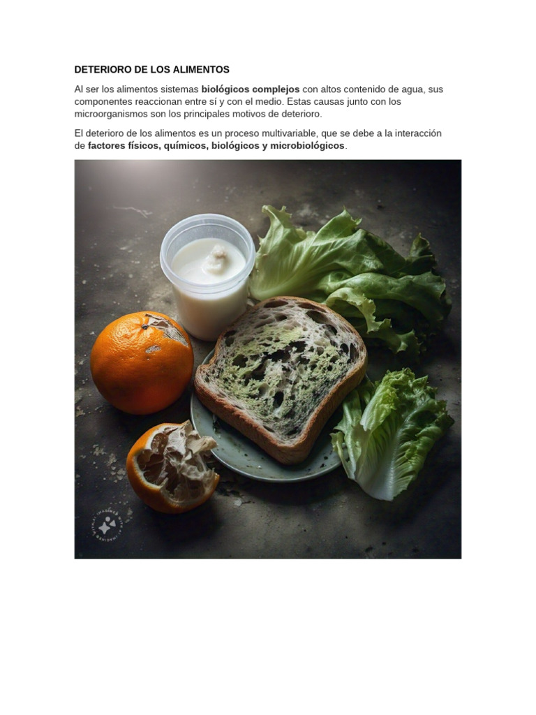 Factores del Deterioro de Alimentos | PDF | Alimentos | Enzima