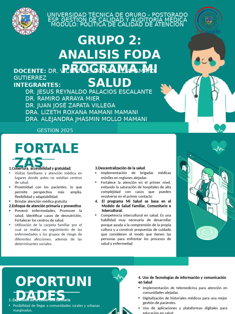 Análisis FODA del Programa Mi Salud | PDF | Cuidado de la salud | Hospital