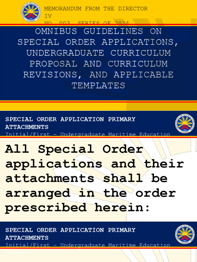 Special Order Application Guidelines | PDF | Water Transport | Shipping