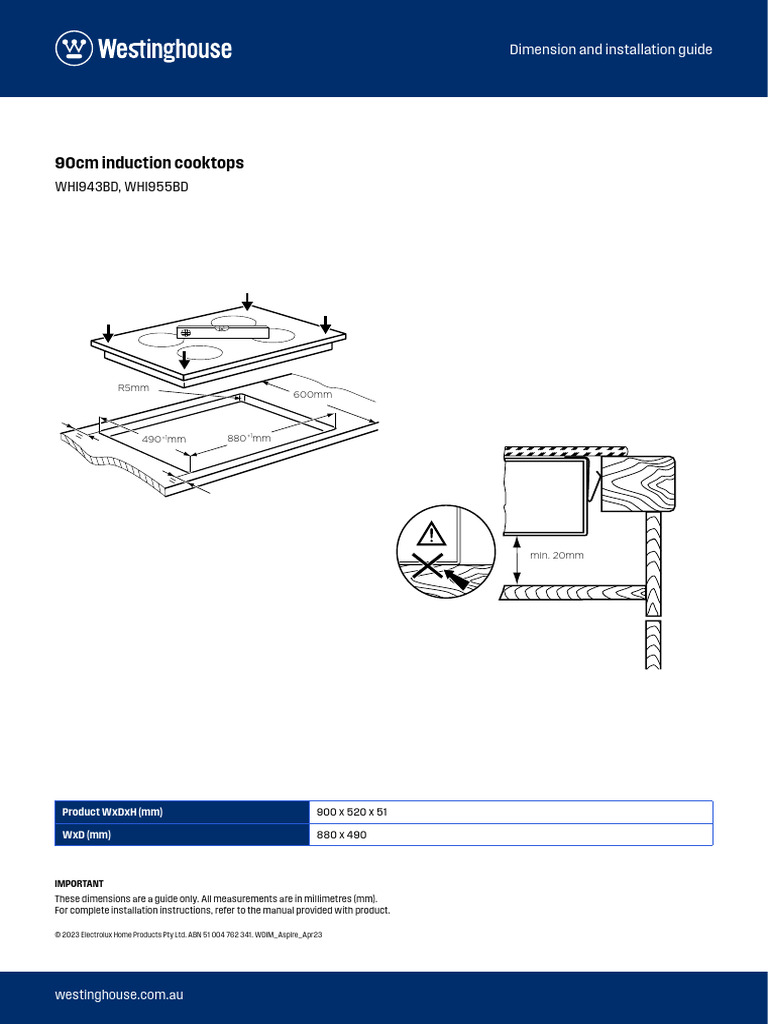 Induction Cooktop Installation Guide | PDF
