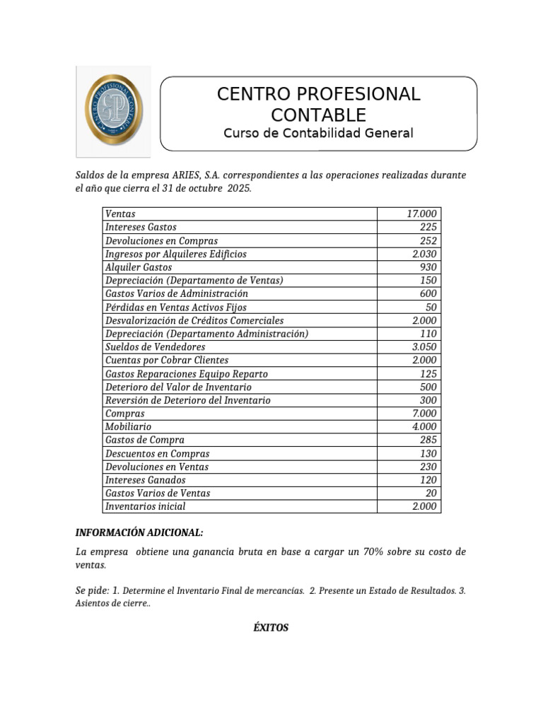 Estado de Resultados Modelo E-4 | PDF | Estado de resultados | Contabilidad