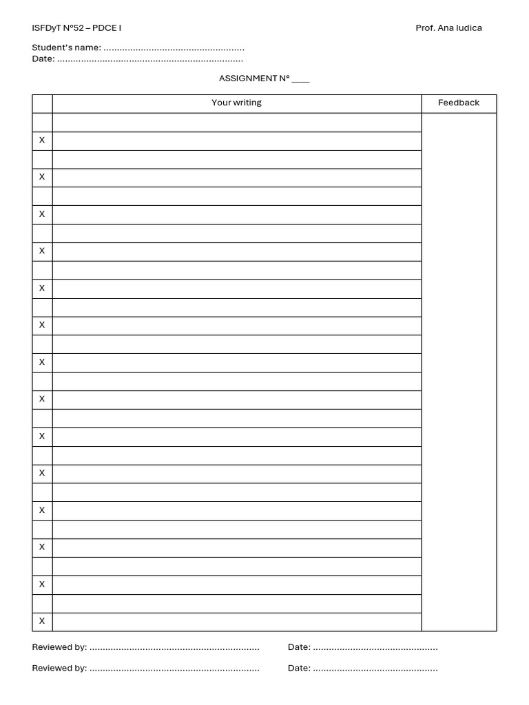 A4 Assignment Sheet Template | PDF