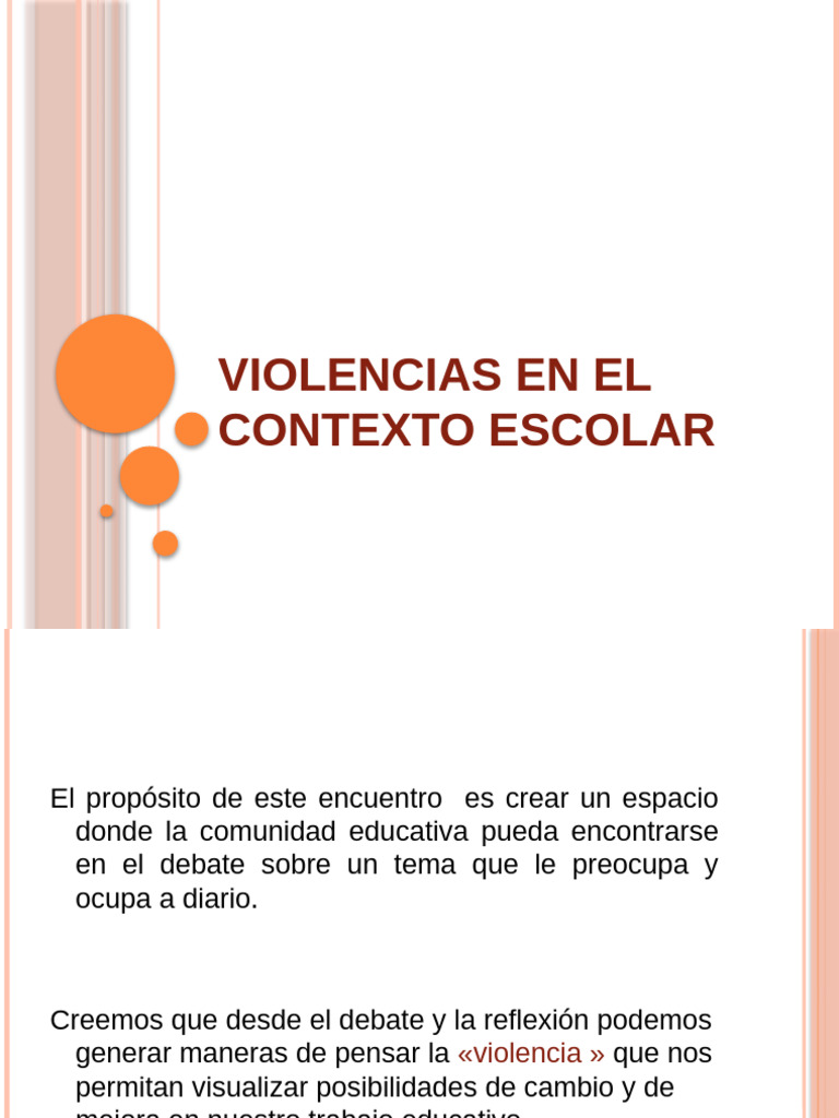 Violencias en el Contexto Escolar | PDF | Violencia | Experiencia