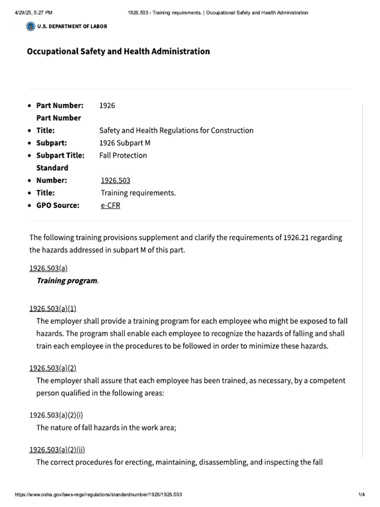 1926.503 - Training Requirements. - Occ.. | PDF