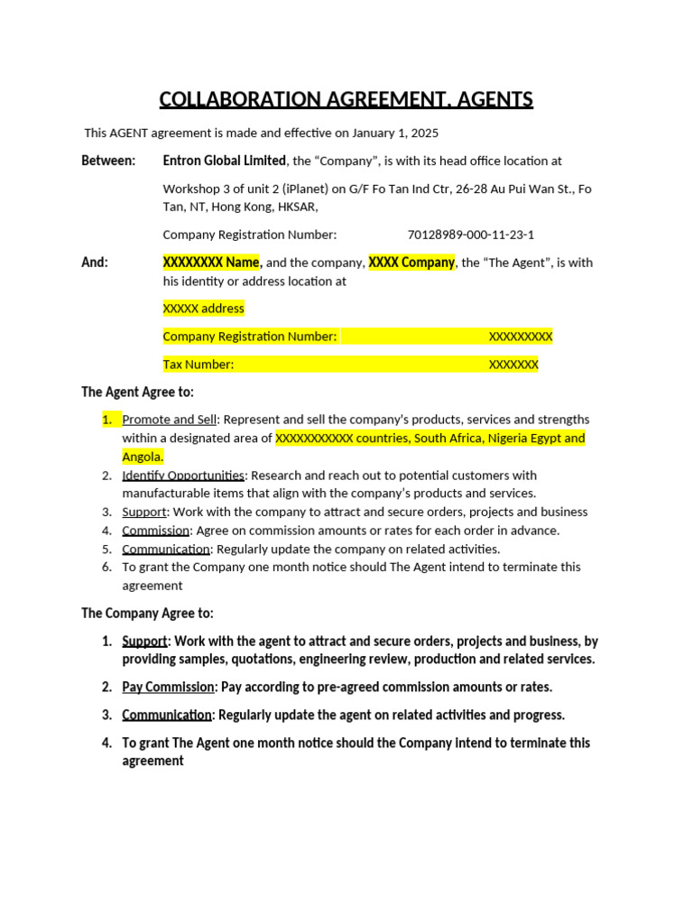 Commission Sharing Agreement for Agents | PDF