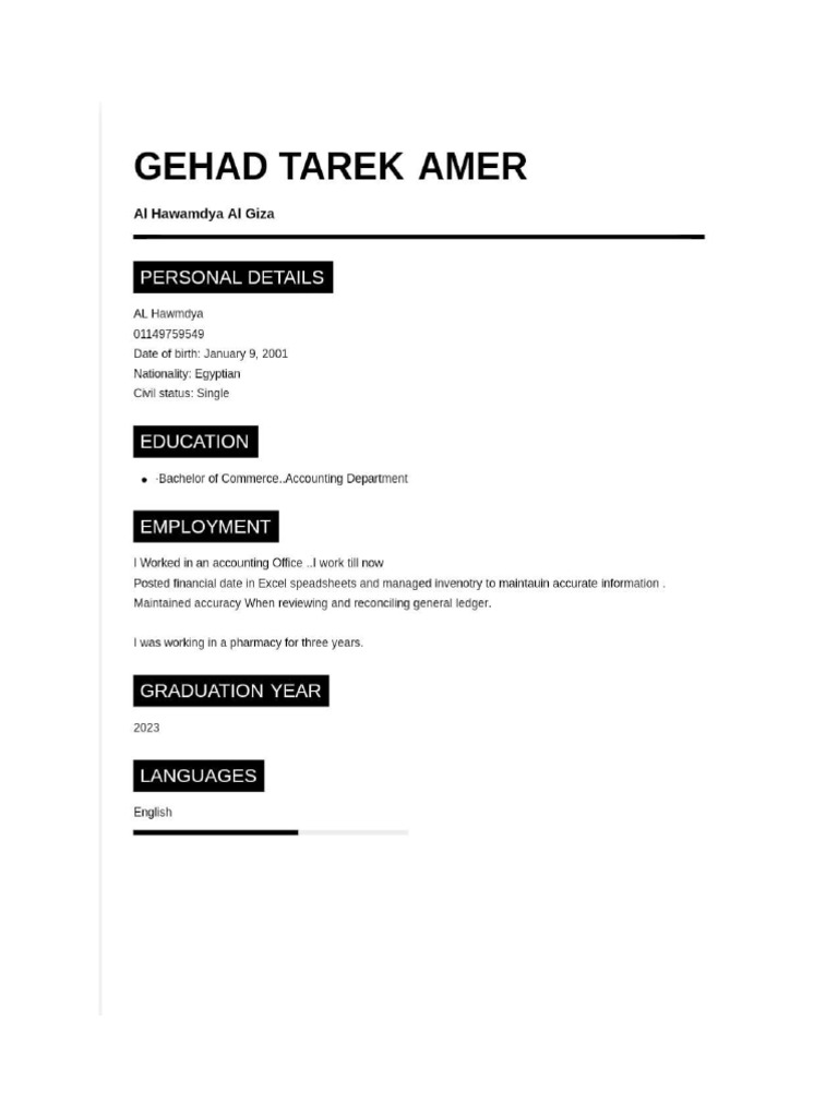 CV Gehad . | PDF