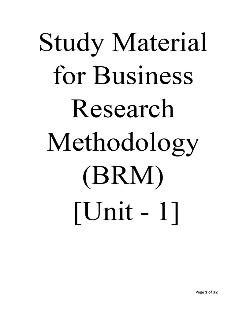 Business Research Methodology Overview | PDF | Scientific Method ...