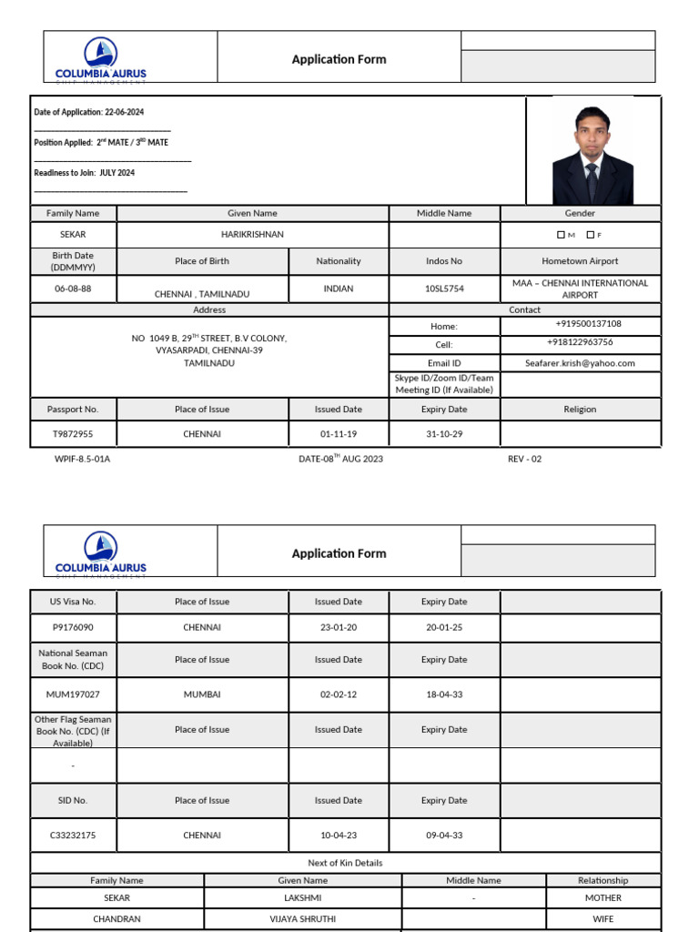 Wpif-8!5!01a - Application Form (Mainfleet) Rev-02 | PDF | Shipping