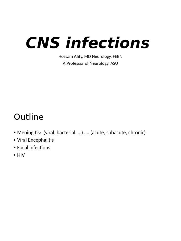 Cns Infections 1721575459 | PDF | Meningitis | Cerebrospinal Fluid