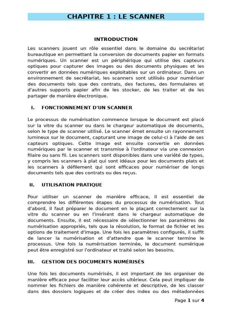 Utilisation et Gestion des Scanners | PDF | Scanner (informatique ...