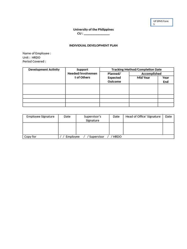 Individual Development Plan Template | PDF