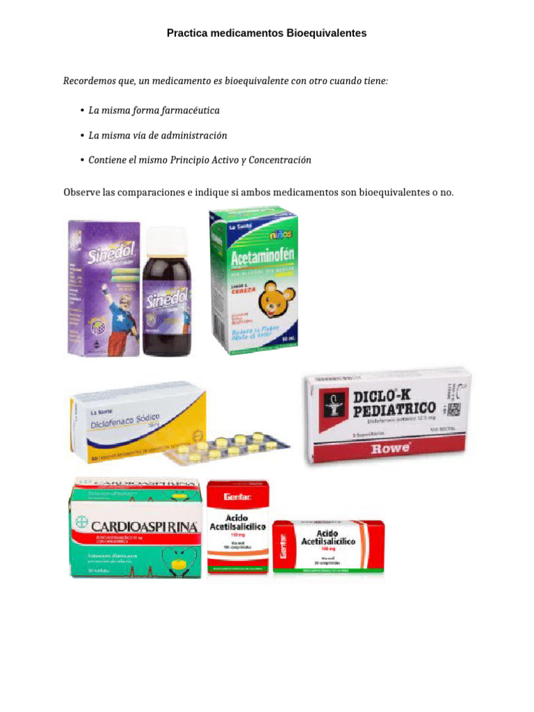 Practica Medicamentos Bioequivalente | PDF