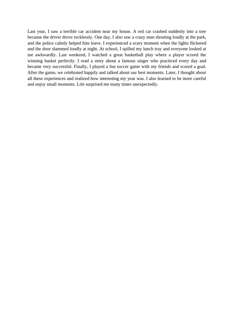 Memorable Life Experiences and Lessons | PDF