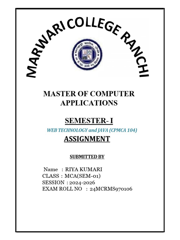 Java Assignment by Riya Kumari | PDF