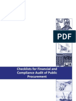 Checklists For Financial and Compliance Audit of Public Procurement