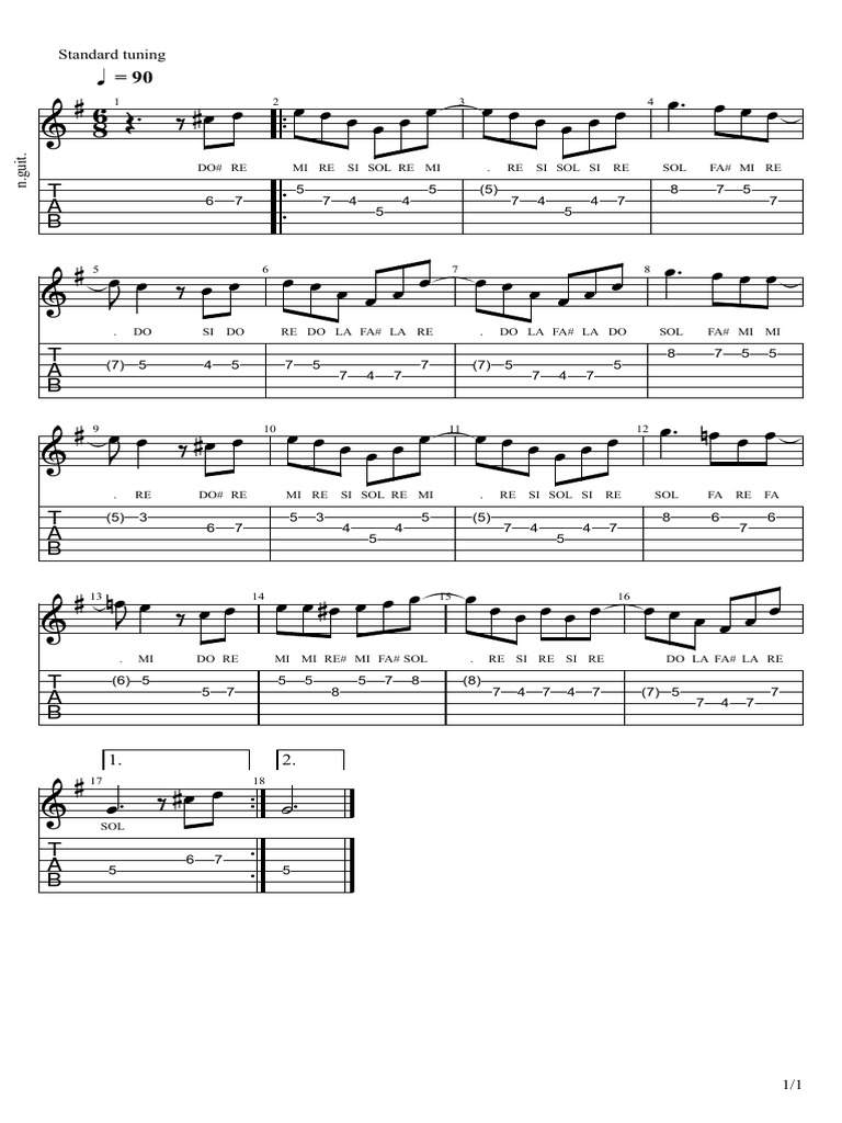 Sol 5 Guitarra Tuning Guide | PDF | Guitar Family Instruments | Necked ...