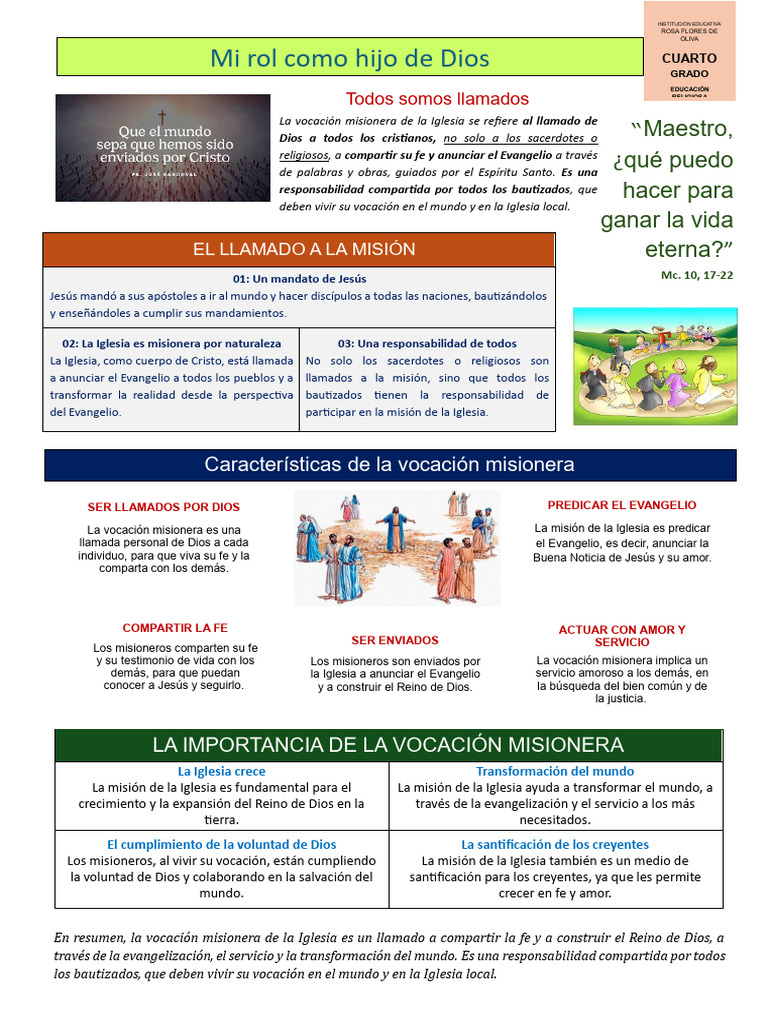 Vocación Misionera en la Iglesia | PDF | Misionero | Iglesia Católica