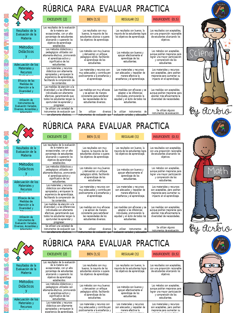 Rúbrica para Evaluar Práctica Docente | PDF | Evaluación | Aprendizaje