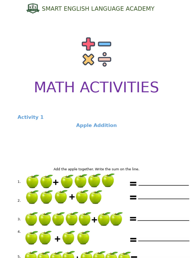 Apple Addition Worksheet | PDF