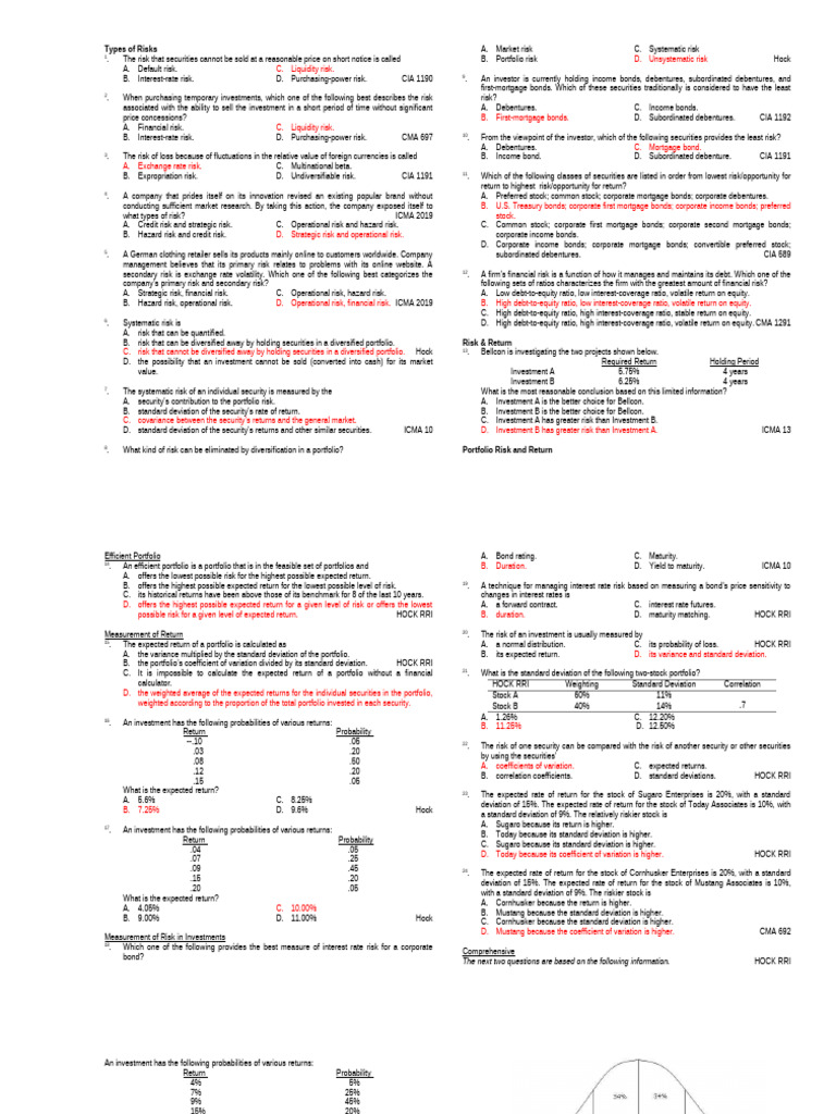 Understanding Investment Risks and Returns | PDF | Financial Risk ...