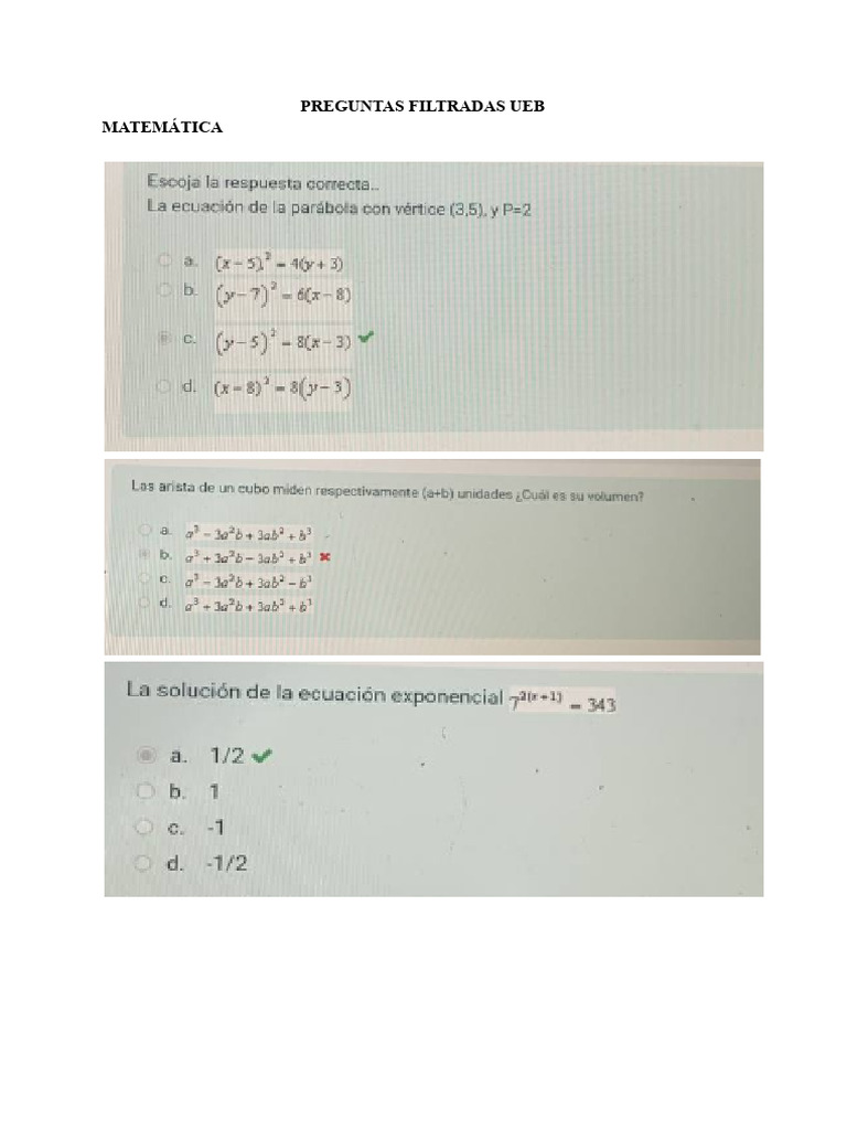 Preguntas Filtradas UEB BOLIVAR | PDF