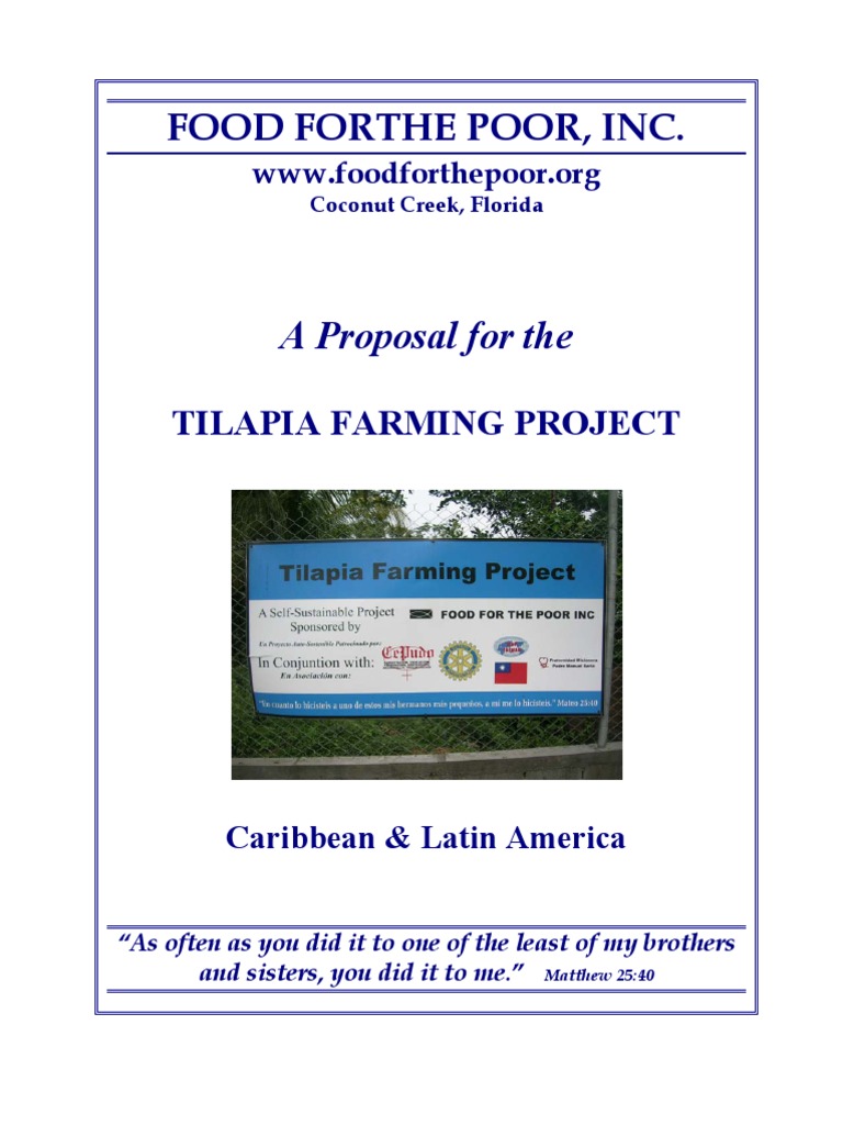 Sustainable Solutions A Proposal for the Tilapia Farming Project in
