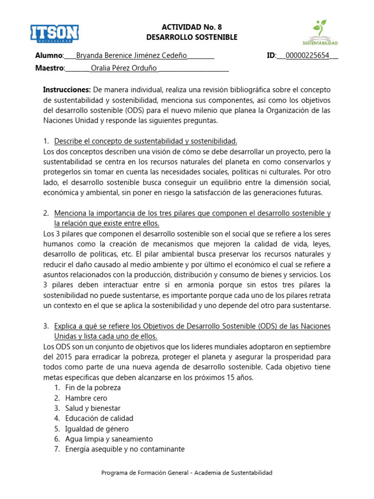 Conceptos de Sustentabilidad y ODS | PDF | Sustentabilidad | Desarrollo ...