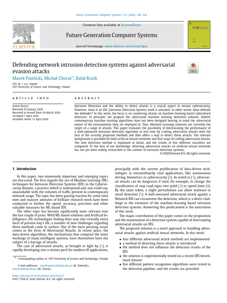 Defending IDS Against Adversarial Attacks | PDF | Deep Learning ...
