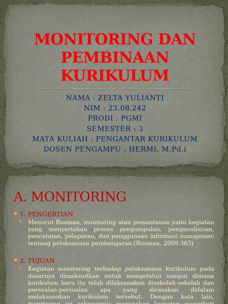 Monitoring dan Pembinaan Kurikulum PGMI | PDF