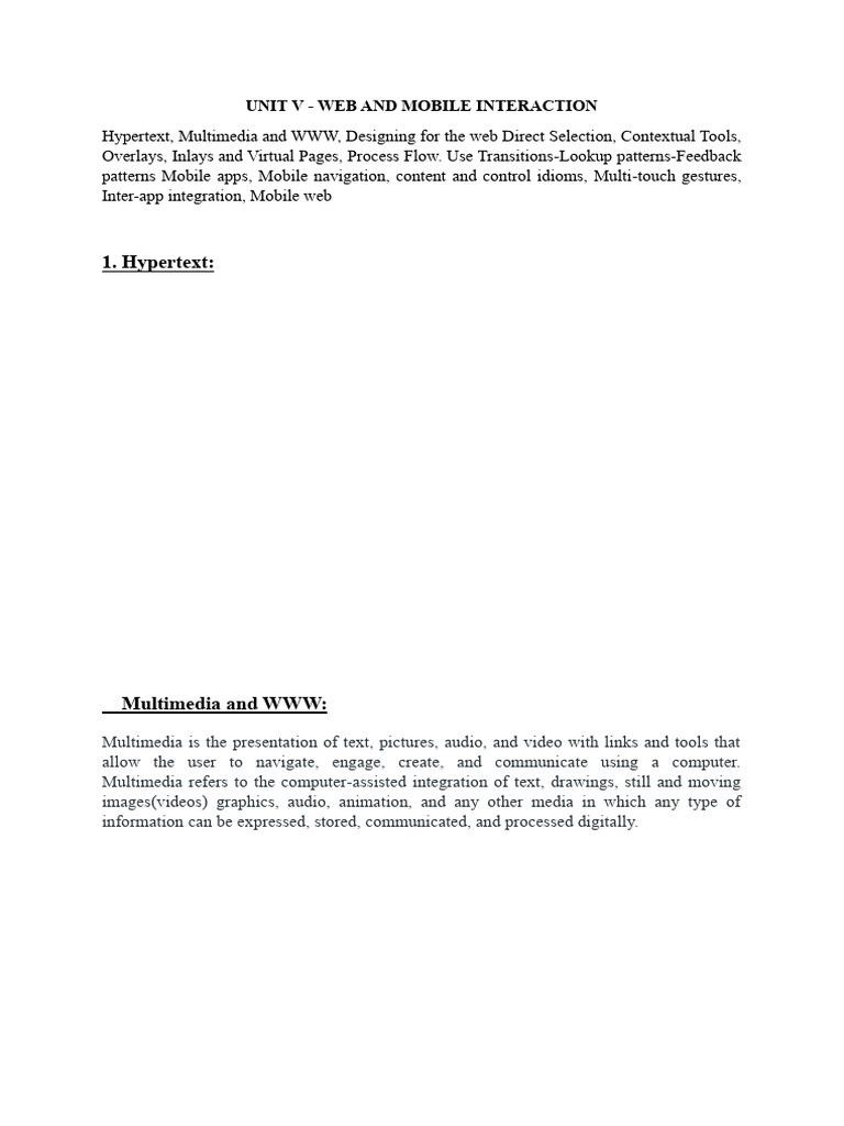 Unit V - Hci | PDF | Mobile App | Multimedia