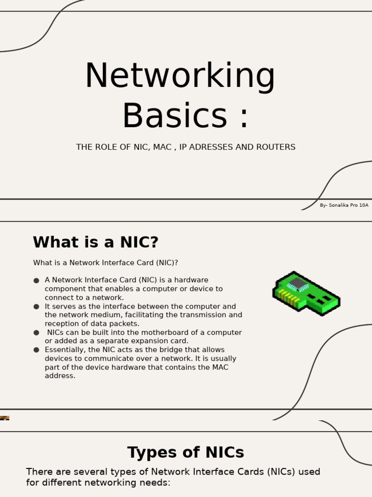 Networking Basics: NIC, MAC, IP & Routers | PDF | Computer Network ...