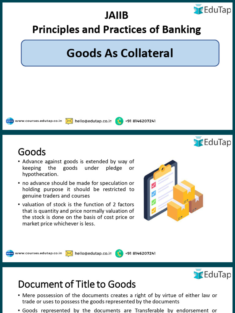 5april GoodsAsCollateral PPB | PDF | Loans | Option (Finance)