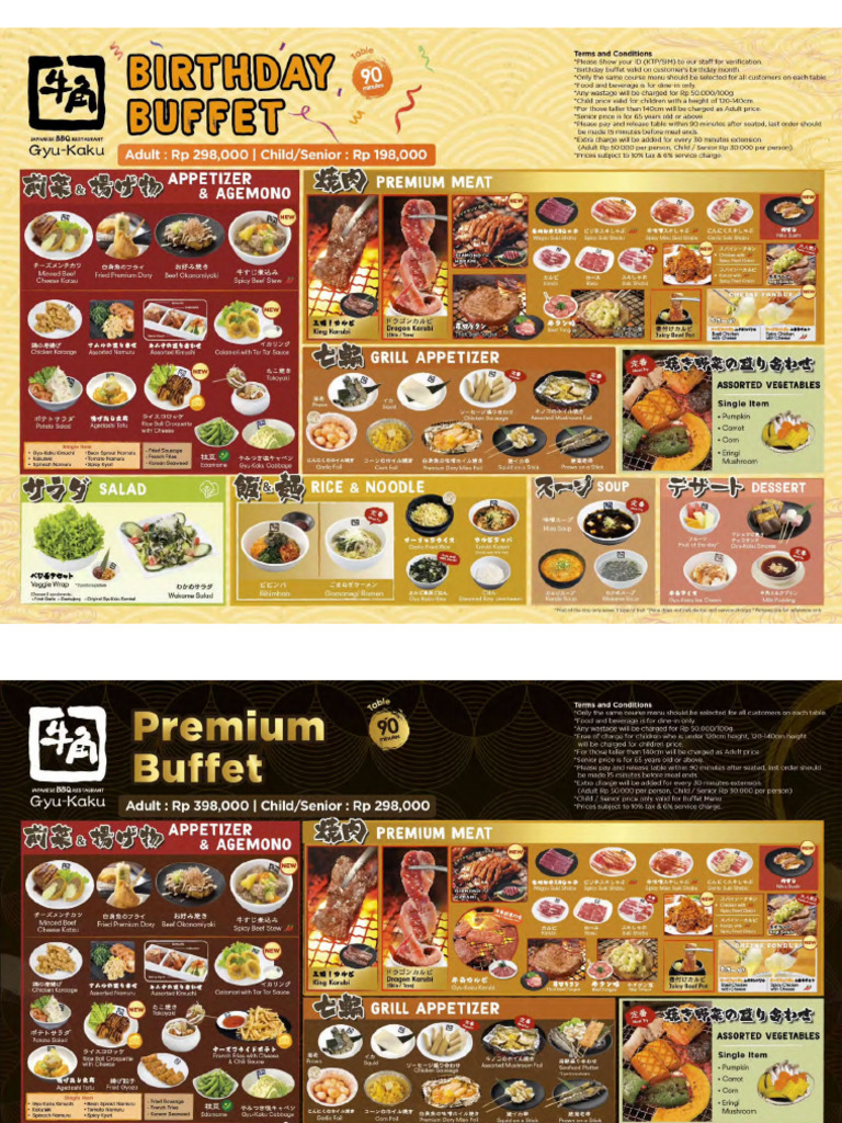 Menu Gyu-Kaku Japanese BBQ | PDF