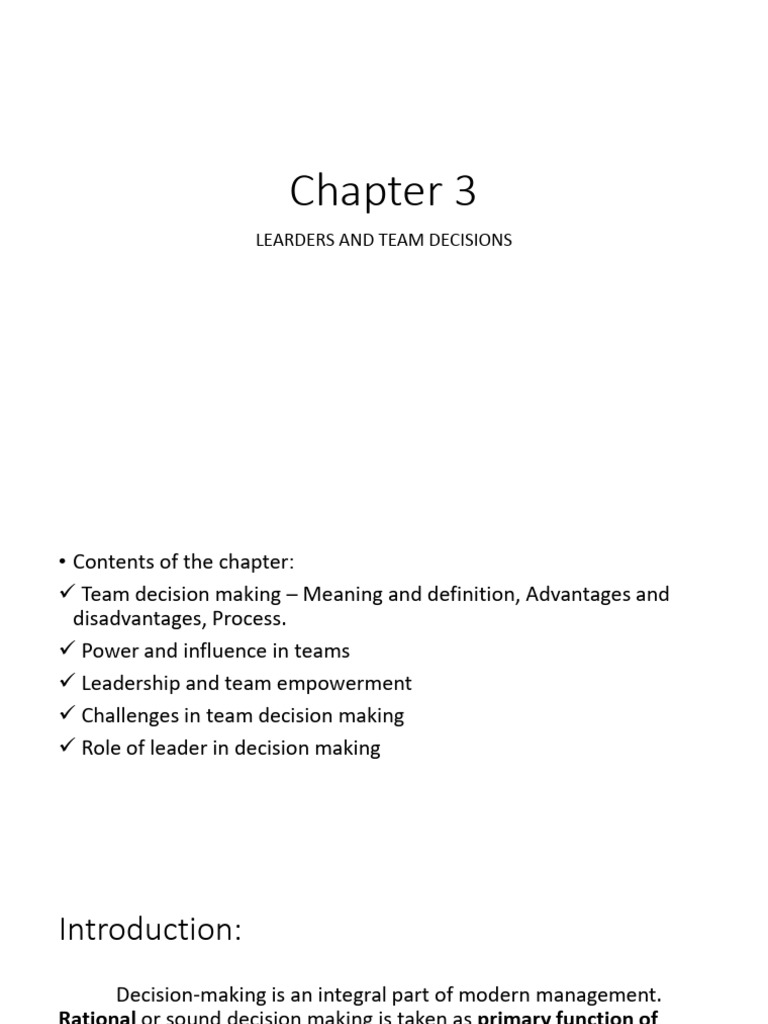 Team Decision Making in Leadership | PDF | Decision Making | Leadership