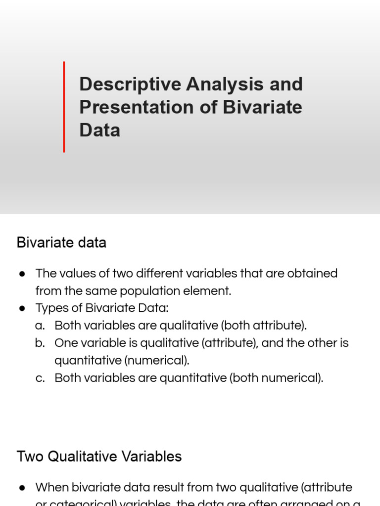 Bivariate Data Analysis Techniques | PDF | Scatter Plot | Statistical ...
