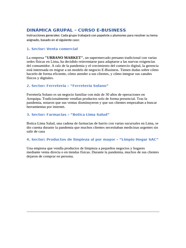 Dinámica Grupal 28.06 | PDF | Logística | Modelo de negocio