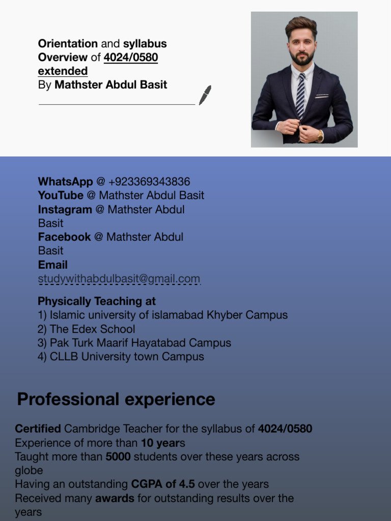 Cambridge O Level Math Syllabus 4024 Overview | PDF | Mathematical ...
