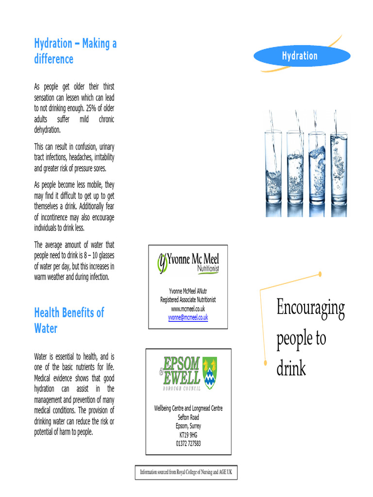 TriLeaflet - Encouraging People To Drink | PDF | Dehydration | Drink