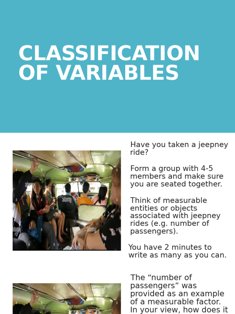 CLASSIFICATION-OF-VARIABLES What It Is and Examples | PDF | Dependent ...
