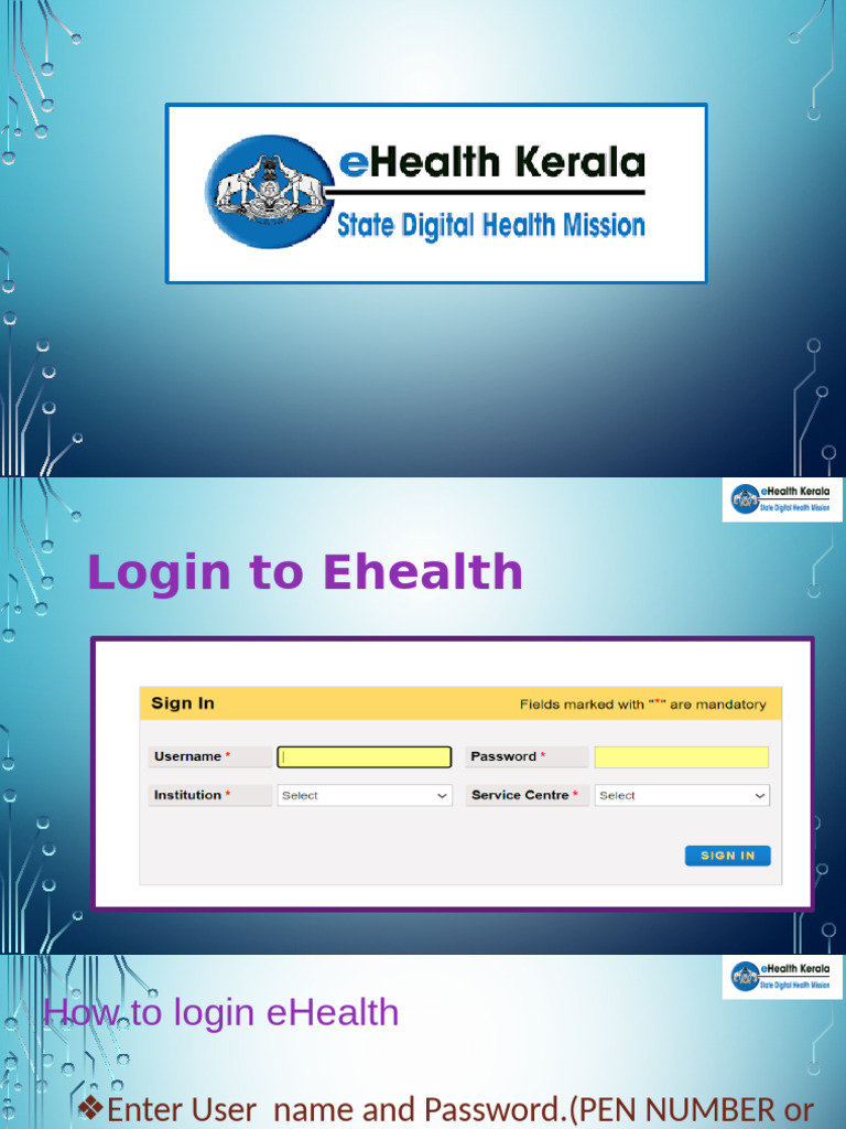 Ehealth Login Guide for OP Clinic | PDF