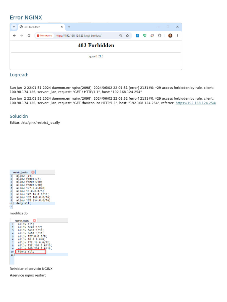 NGINX Access Forbidden Error Fix | PDF