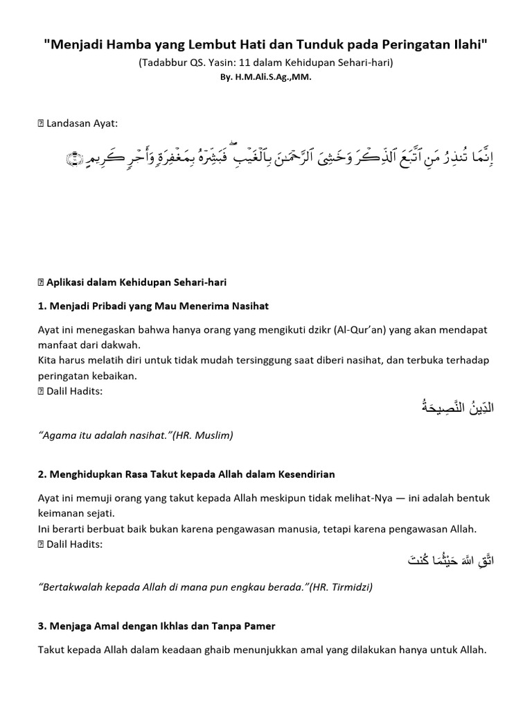 Hamba Lembut Hati dan Takwa kepada Allah | PDF