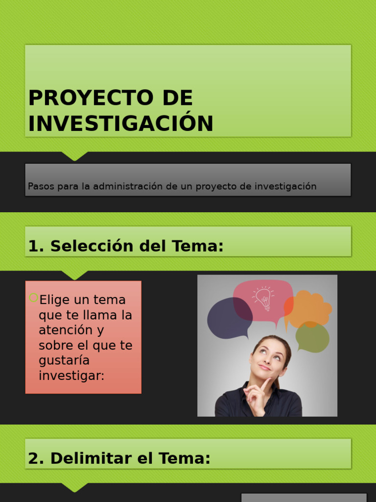Pasos para Administrar un Proyecto de Investigación | PDF | Datos ...