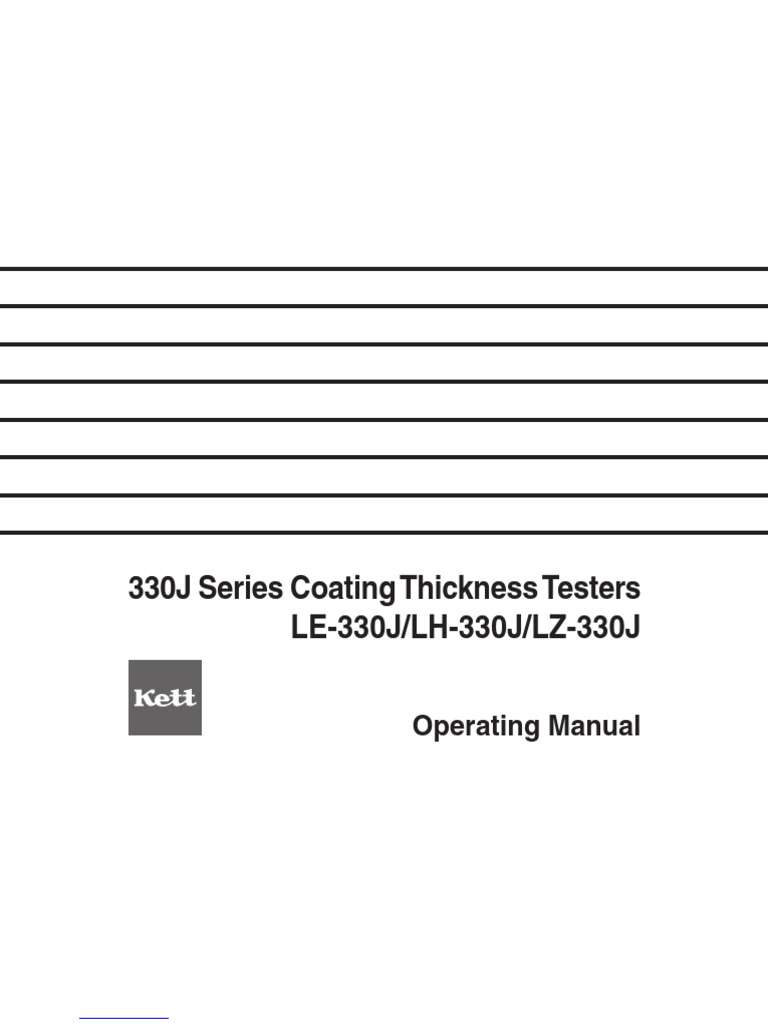 330J Series Coating Thickness Testers | PDF | Inductor | Calibration